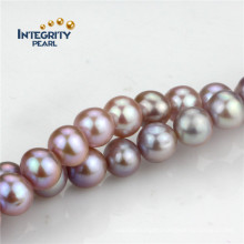 Natural Round Pearl Strand AA 10mm Freshwater Purple Pearl Strand